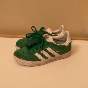 Adidas Green and White Gazelle Sneakers Suede Low-Top